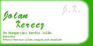 jolan kerecz business card