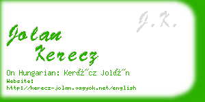 jolan kerecz business card